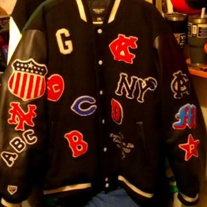 Black on black Epps field Negro League varsity jacket